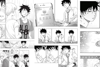 anime manga, illustration, manga panel, manga page, manga character, webtoon art