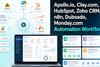 set up apollo io hubspot claycom zoho crm n8n monday com dubsado automation