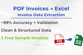 convert PDF invoices to excel, CSV or google sheets
