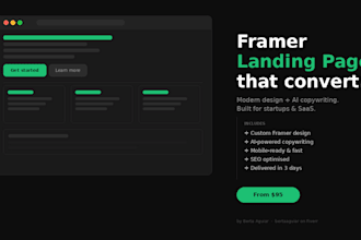 build a highconverting framer landing page for startups