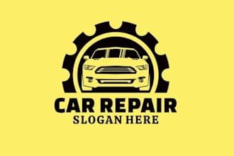 make creative automotive, auto car, repair and auto recycling logo
