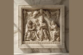 3d bas relief 3d mythological 3d abstract art 3d wood illusional relief monument