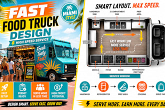 design miami food truck floor plan layout mobile kitchen plan for fast service