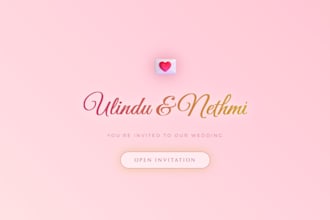 design a stunning animated wedding invitation website