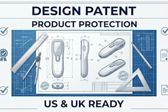create and file design patent product design protection us uk patent drawings