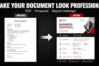 redesign your proposal, PDF or report into a clean professional layout