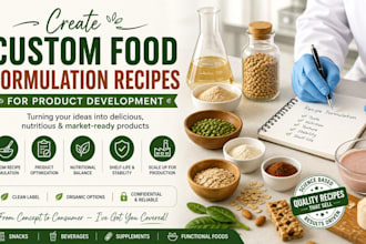 create custom organic food formulation recipes for product recipe development