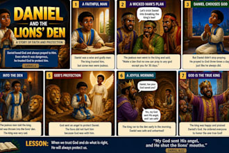 illustrate christian children bible story illustration, story book illustration