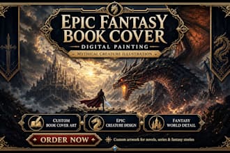 paint epic fantasy book cover digital painting mythical creature illustration