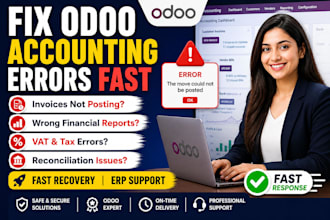 fix odoo accounting posting errors invoice financial report broke system setup