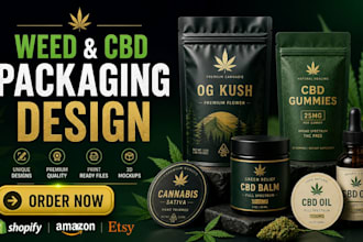 design unique weed pouch mylar bag jar and cbd product labels