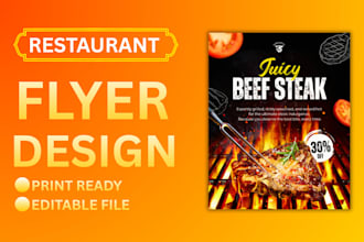 design promotional restaurant food flyer and menu