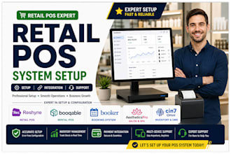 set up retail pos system reshyne, booqable, booker, aestheticspro, cin7 omni