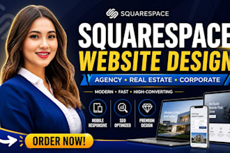 do squarespace agency website design, real estate  corporate website design,