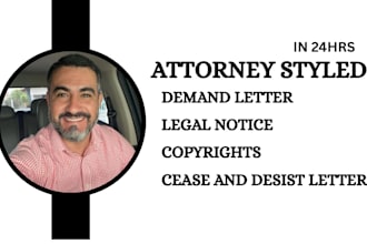 cease, desist letter, legal demand letter drafting for IP, debt, disputes