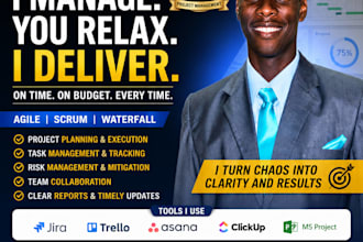 manage your project with agile scrum, track progress, and deliver on time