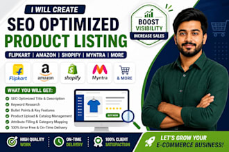 create SEO optimized flipkart and amazon product listing