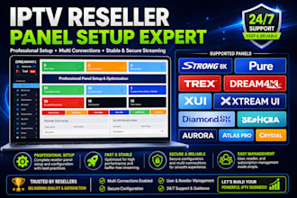 deliver a reseller panel strong8k, dream4k, megaott, trex,lionott,xui