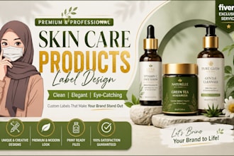design hair care, skin care and cosmetic products labels