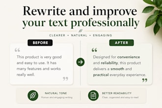 rewrite and improve your text professionally