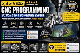 do 3, 4 and 5 axis cnc programming toolpath and gcode in fusion 360, powermill