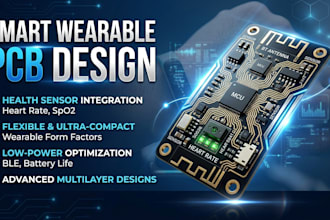 design smart wearable pcb with emg, ble eda nrf5480 for health devices