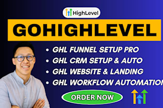 setup gohighlevel funnel, automation and crm setup ghl website, ghl sales funnel