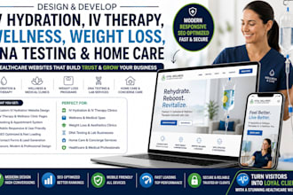design iv hydration therapy spa wellness website weight loss dna testing clinic