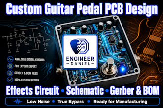 design custom guitar pedal pcb effects circuit schematic gerber and bom