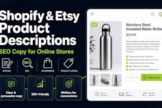write shopify and etsy product descriptions