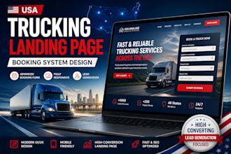 design a high converting USA trucking booking landing page