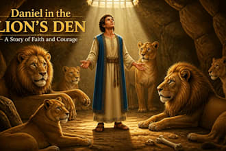 illustrate christian children story book, biblical children book illustration