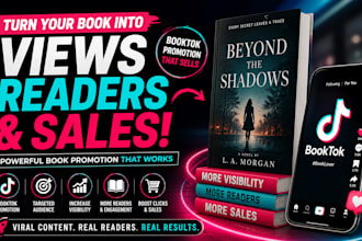 do viral book video promotion, booktok bookstagram, ebook tiktok marketing sales