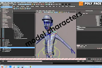 model a character in maya, unreal engine or blender with rigging and animation