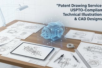 do patent drawing uspto compliant technical illustrations cad blueprints diagram