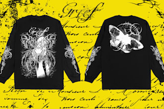 create cyber sigilism illustration for streetwear