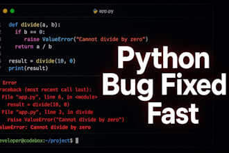 fix your python and fastapi bugs, errors, and broken code fast