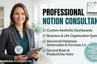 be your notion expert for aesthetic dashboards and database automation business