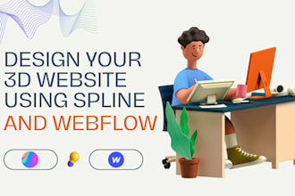 design 3d animated models for webflow website using spline, 3d webflow spline