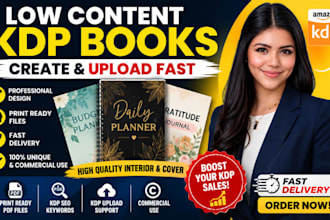 create and upload profitable low content KDP books fast