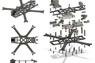 3d drone cad design, drone stl file for 3d printing, fpv drone with cad files