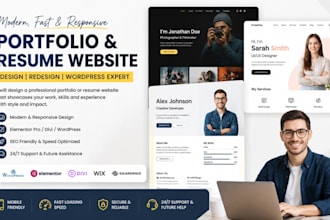 wordpress resume website, business website, portfolio website, personal resume