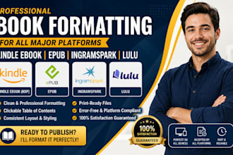 do book formatting for kindle ebook, epub, ingramspark, lulu