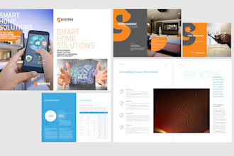 design a professional company profile and an editorial brochure layout