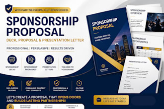 design professional sponsorship proposal,deck proposal and presentation letter