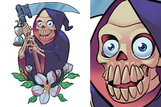 design a custom new school tattoo illustration