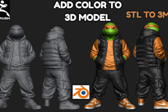 add color to 3d model, convert stl to 3mf, split and slice for bambu lab