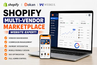 build a shopify multivendor ecommerce marketplace website and multivendor webkul