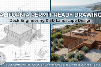 professional deck drawings landscape design permit plans california engineer