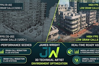 optimize 3d environments and modular assets for game engines